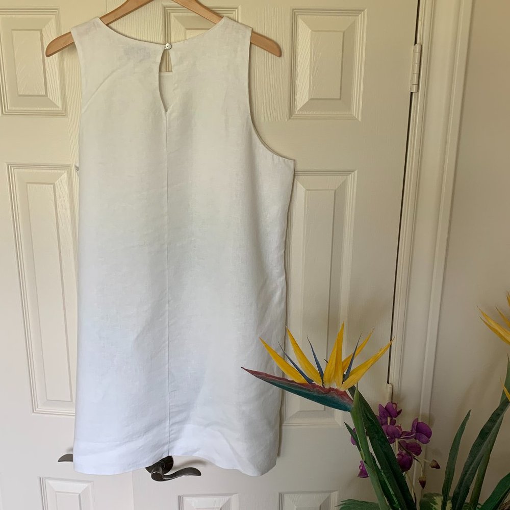 SOLD 🎉2X HP🎉Tommy Bahama Women's Cirque De Palm White Linen Shift Dress Sz XL - Picture 3 of 14